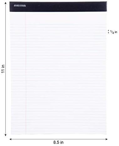 Mintra Office Legal Pads, ((xBasic, 8.5in x 11in, Narrow (White), 36pk (6-6pks))