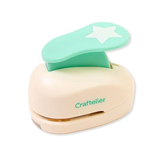 Craftelier - 1 Inch Star Hole Punch with Lever Press ā Star Hole Puncher for Paper Crafts | Punch for Scrapbooking, DIY Cards & Journals | Hole Punch Shapes for Paper & Cardstock.