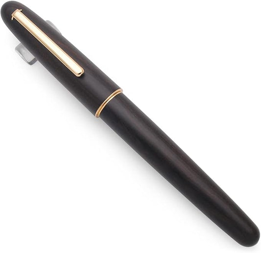 JINHAO 9036 Natural Wood Fountain Pen Handmade Ink Pen (Medium Nib 0.7mm, Ebony Wood)