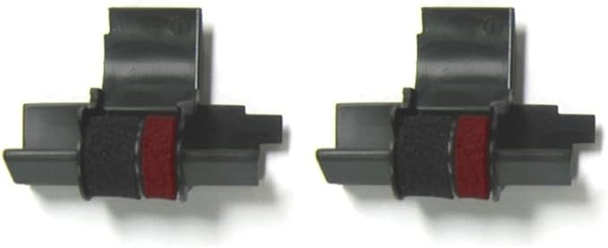 (2 Pack) Compatible/Replacement Canon P23-DH-V P23-DHV-3 P27-DH Calculator Ink Roller, Black/Red Ink Also Fits Casio HR-170RC HR-200RC HR-300RC Sharp EL-1750V EL-1801V Catiga CP30A CP90A and More