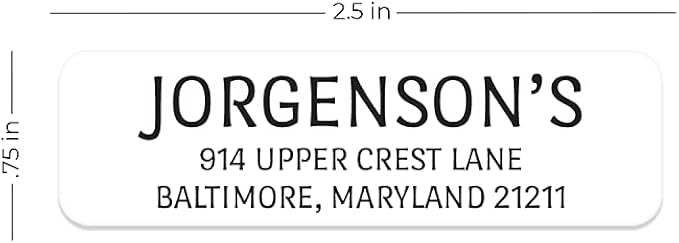 White with Black Print Modern Rolled Address Label/Roll of 500 Personalized Address Labels/Designer Return Address Stickers in Elegant Plastic Dispenser
