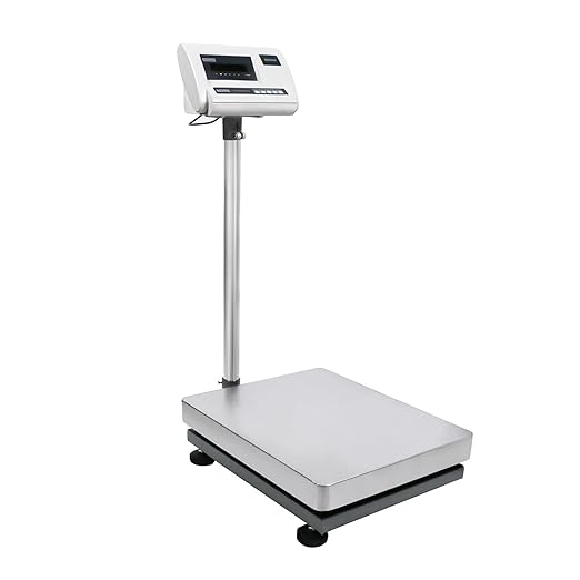 U.S. Solid Bench Scale - 130 lb x 0.002 lb Stainless Steel Postal Package Shipping Scale Digital Bench Platform Balance with 16 inch x 20 inch Platform, Lb/Kg