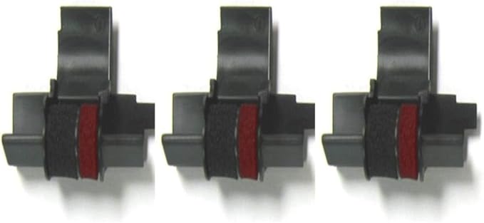 (3 Pack) COMPUMATIC Compatible/Replacement Calculator Ink Roller, Black/Red IR-40T, for Casio HR-300RC HR-200RC HR-170RC HR-150RC HR-100RC HR-100TM HR-150TM and More