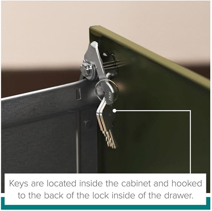 Pemberly Row 3 Drawer Metal Vertical File Cabinet with Lock in Navy