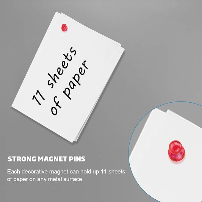 Ant Mag Magnetic Push Pins Strong Push Pin Magnets for Fridge Whiteboards Calendars Maps in School & Office Pack of 18 Red
