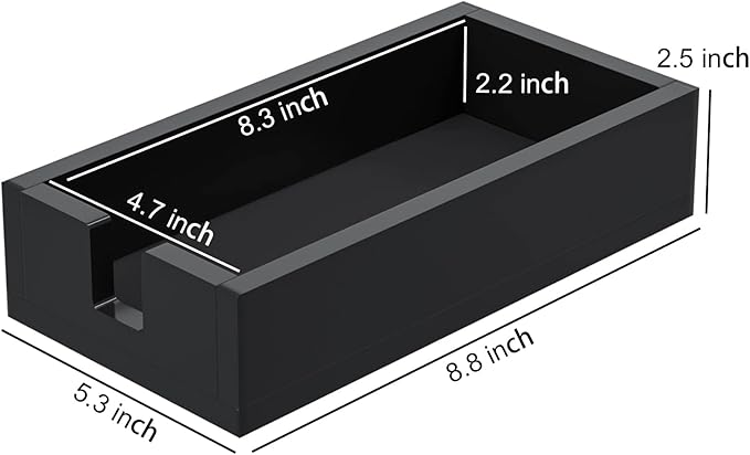 HIIMIEI Acrylic Napkin Holder for Bathroom, Black Acrylic Guest Towel Holder, Bathroom Napkins Guest Disposable Holder, Hand Towel Tray for Kitchen, Parties, Weddings, Party, Hotel, Restaurant(Black)