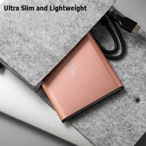 Maxone 500GB Ultra Slim Portable External Hard Drive HDD USB 3.0 Compatible with PC, Laptop - Rose Pink