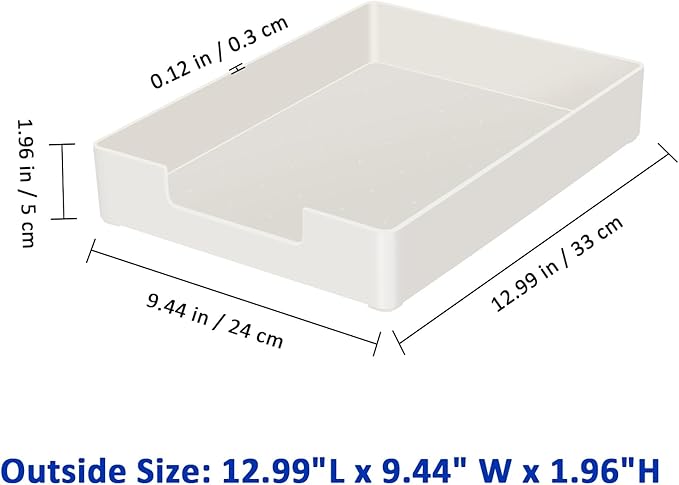 Letter Tray Letter Organize,2Pack Paper Tray,Stackable Desk Drawer Organizer for Office Supplies, Magazines, Folders, File,Notebooks, Stationery, Plastic Desk Tray for Desktop, for Home,Office, School