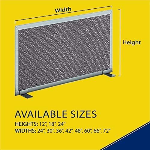 OBEX Acoustical Free Standing Privacy Screen, Cubicle Accessories Desk Privacy Panel, Desk Dividers for Office, Office Furniture Partitions Portable Sound Proof Dividers, 24" x 24", Graphite
