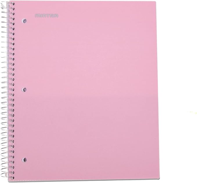 Mintra Office Durable Spiral Notebooks, 1 Subject, (Spring Pink, Sun Yellow, Arctic Ice, College Ruled 3pk)