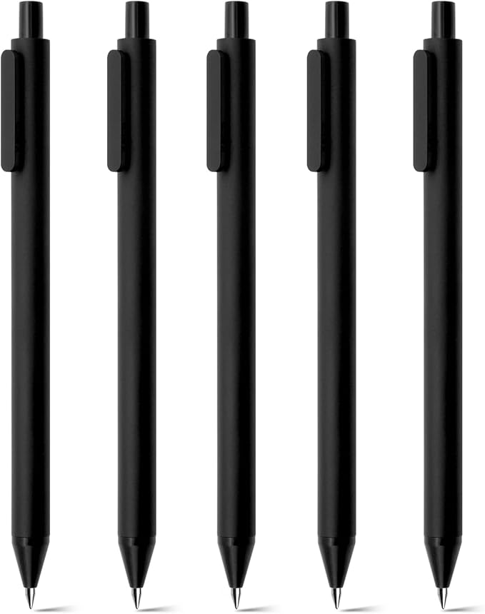 Kaco PURE Black Gel Pens, 20 Pieces 0.5 mm Fine Point Aesthetic Pens Quick Drying Smooth Writing Stationery Office Supplies (20 Black Ink)