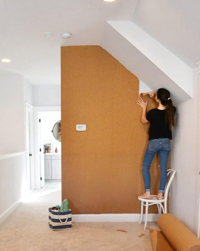 Manton Cork Premium Cork Roll - 4' x 14' x 3/8", 100% Natural Facing Grade Material for Bulletin Boards, Decorative Photo and Message Push Pin Displays - Perfect for Home, School, and Office