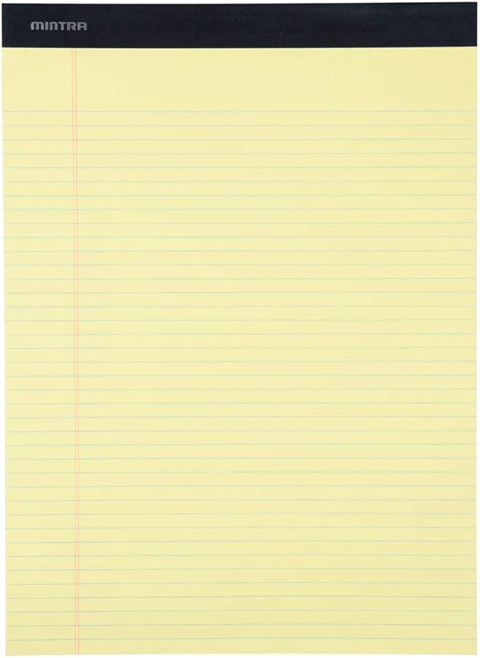 Mintra Office Legal Pads, ((Basic 6pk - (Pastel Version #2), 8.5in x 11in, Narrow Ruled))