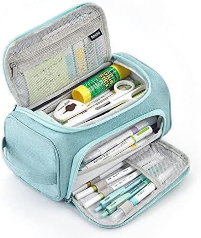 HVOMO Big Capacity Pencil Case High Large Storage Pouch Marker Pen Case Travel Simple Stationery Bag School College Office Organizer for Teens Girls Adults Student(Green)