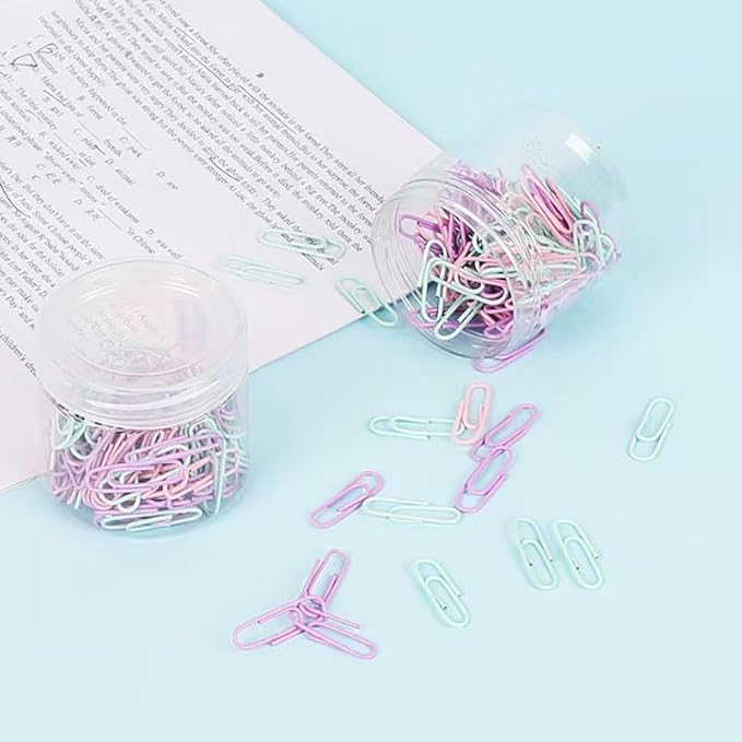 Macaron Colored Paper Clips, 1.1" Medium Paper Clip(28mm, 100pcs Paperclips for Office Supplies and Organization