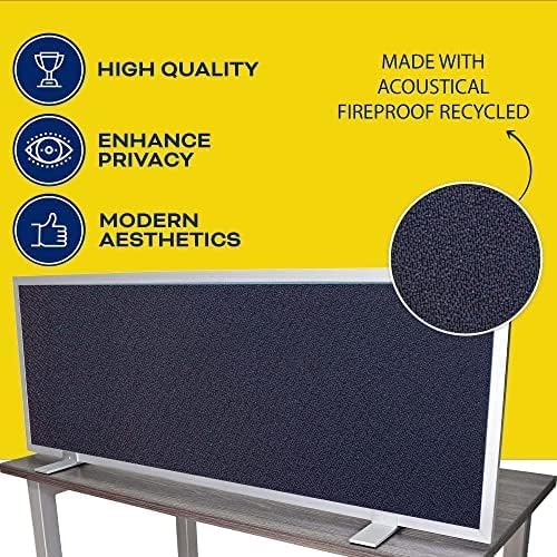 OBEX Acoustical Free Standing Privacy Screen, Cubicle Accessories Desk Privacy Panel, Desk Dividers for Office, Office Furniture Partitions Portable Sound Proof Dividers, 12" x 36", Slate