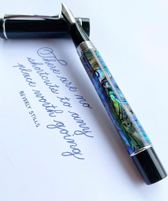 Conklin Duragraph Fountain Pen Abalone Nights - Broad Nib, Elegant Writing Instrument with Stunning Abalone Finish