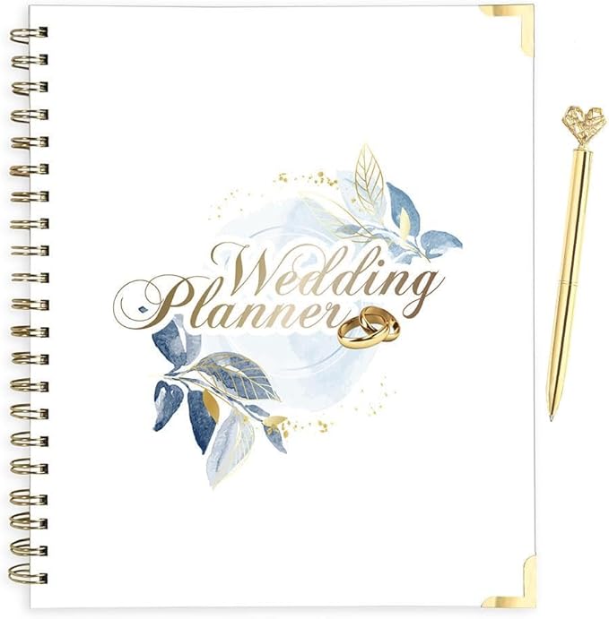 Wedding Planner Book and Organizer, Bridal Planner Includes Countdown Calendar, Beautiful Pen, Wedding Planning Book, Budget Planner, Wedding Timeline, Vendor Contacts.
