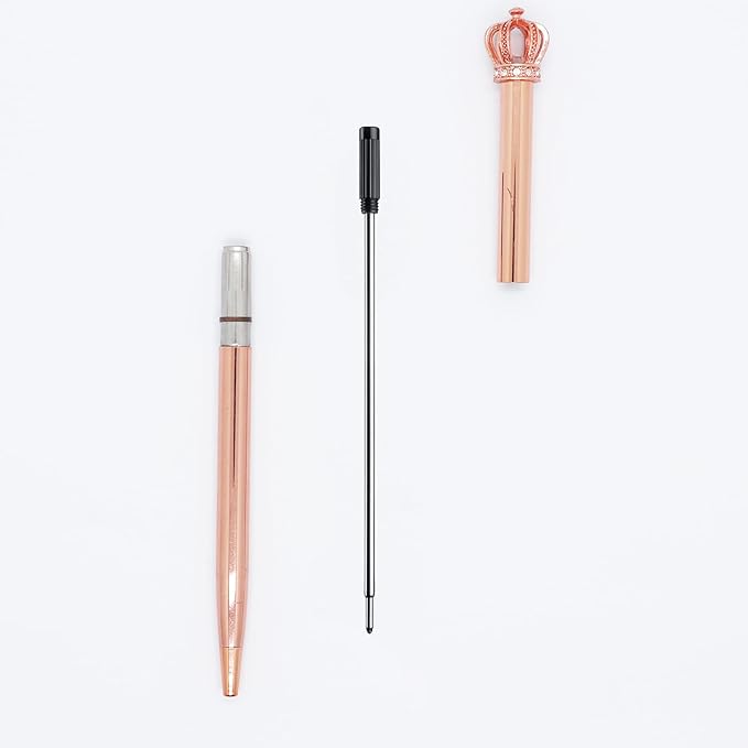 DunBong Black Ink Refill Pack of 5, Replaceable Ballpoint Pen Refills, Medium Point Metal Refill (Black)