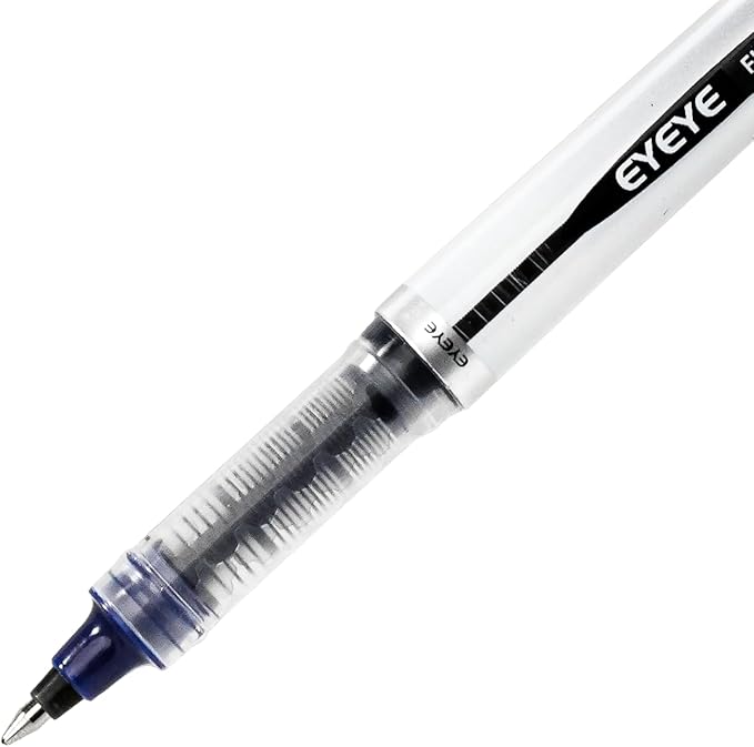 EYEYE Blue Rollerball Pens 0.7mm, 6 Pack Medium Point Roller Ball Pen Quick Dry, Liquid Ink Pen Fine Point Smooth Writing Pens for Journaling, Note Taking, Office, School Supplies