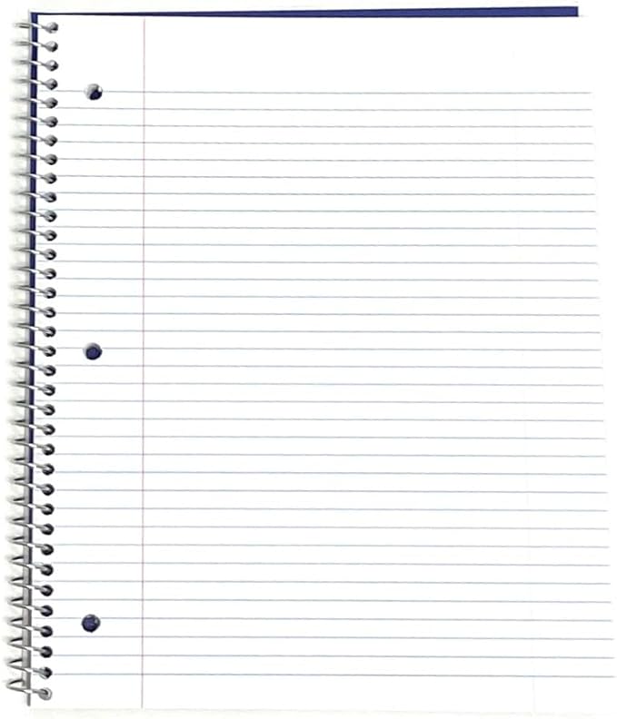 Mintra Office Durable Spiral Notebooks, 1 Subject, (Teal, Purple, Orange, College Ruled 3pk)