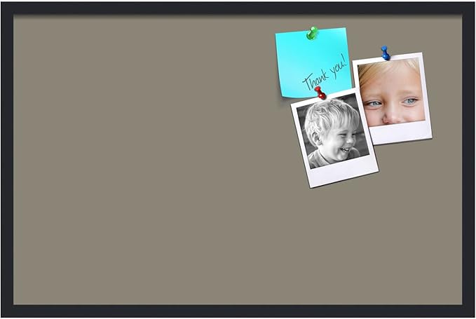 PinPix 34x22 Inch Cork Bulletin Board. This Decorative Framed Pin Board Comes with Pewter Design and a Satin Black Frame. Ideal for Home Office Decor or Message Board (PinPix-1812)