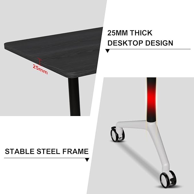 Conference Room Table with Flip-Top Design for Dynamic Meetings, Business Table Computer Desk with Heavy-Duty Frame,Foldable Seminar Meeting Tables for Home Office (6, F, 70.8IN)