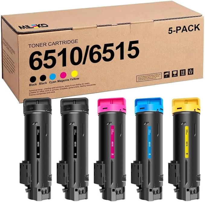 Phaser 6510 Toner Workcentre 6515 Toner Replacement for Xerox Workcentre 6515 Toner Phaser 6510 Toner Cartridge Compatible with Xerox Phaser 6510dni 6510n Workcenter 6515dni 6515dn(5 Pack)