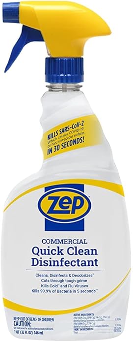Zep Home Pro Commercial Quick Clean Disinfectant - 32 Fl. Oz. - R49806 - Pro Trusted Cleaning Power: Now in Refreshing Scents and Family Friendly Formulas (6)