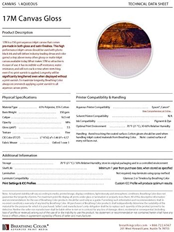 17M Gloss 54in x 75ft 17mil Thickness, Designed For You to Print and Stretch Without Varnishing in Between. Compatible With Most Roll Fed Epson, Canon, HP Printers