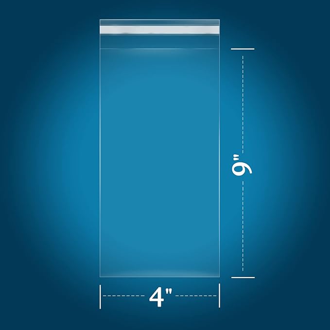 iMailer - 1000 Pcs - 4" x 9" Cellophane Pretzel Bags - Self Sealing, Food Safe Bags for Chocolate, Candies, Cookies