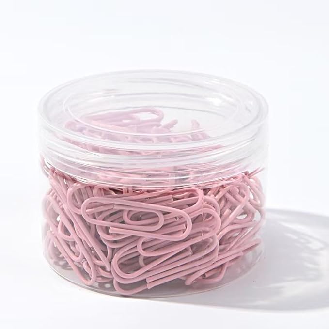 Macaron Colored Paper Clips, 1.1" Medium Paper Clip(28mm, 600pcs Paperclips for Office Supplies and Organization (Pink)