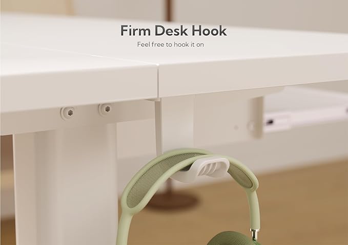 YDN Standing Desk with Keyboard Tray, 48 Inch Height Adjustable Desk with Cable Management, White Stand Up Desks for Home and Office, White