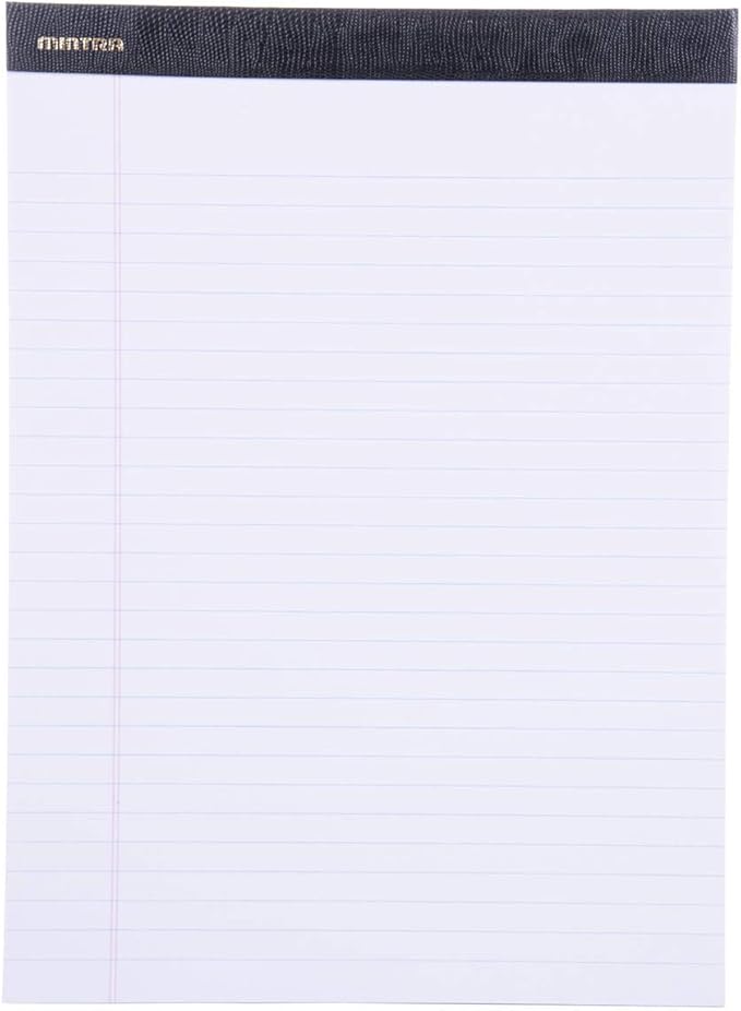 Mintra Office Legal Pads - ((PREMIUM WHITE 6pks, 8.5in x 11in, WIDE RULED))