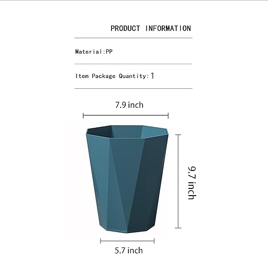 Small Trash Can 2 Pack Bathroom Garbage Can 2.6 Gallon Waste Basket for Dorms Bedrooms Offices, Blue