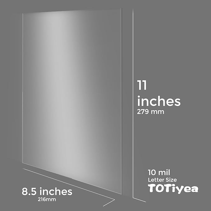 TOTiyea 100 Pack 10 Mil PVC Binding Presentation Covers, Clear Report Covers for Binding,8.5x11 Inches,Letter Size