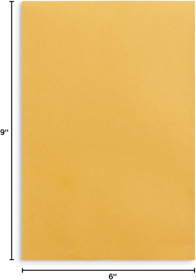 Blue Summit Supplies 100 6” x 9” Clasp Envelopes with Gummed Seal, Small Clasp Mailing Envelopes Made From 28lb Kraft Paper, For Smaller Items or Handling Cash, Bulk 100 Pack
