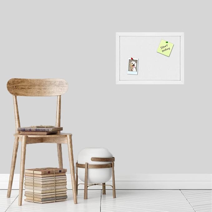 TORASO Cork Board Bulletin Board, Cork Boards for Walls with Pins, Eye Bolts, gaskets, Screws, Pin Board for Office, School and Home (White, 11“x14.5” - 1p)