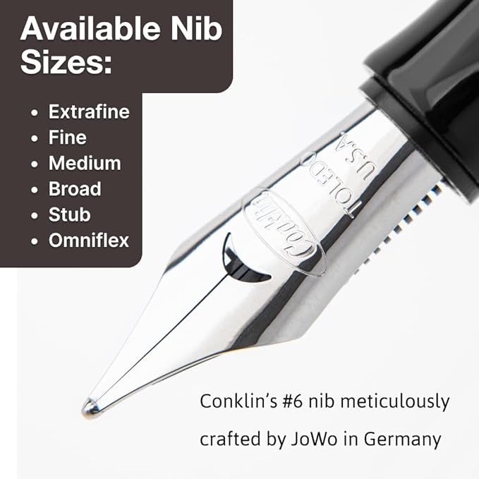 Conklin Duragraph Fountain Pen Orange Nights - Fine Nib, Luxury Writing Instrument with Vibrant Orange Finish
