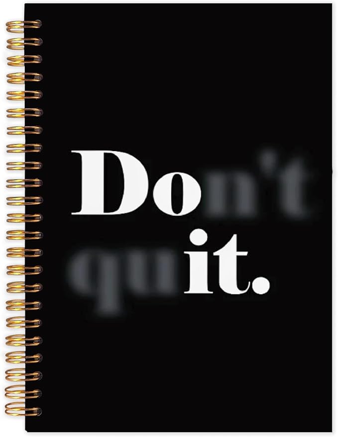 SNNDER Don't Quit Motivational Notebook Journal, Inspirational Entrepreneur Positive Affirmation Journal for Women Men, Motivational Gifts for Coworkers Hardcover Spiral Notebooks 5.5x8.3 Inch