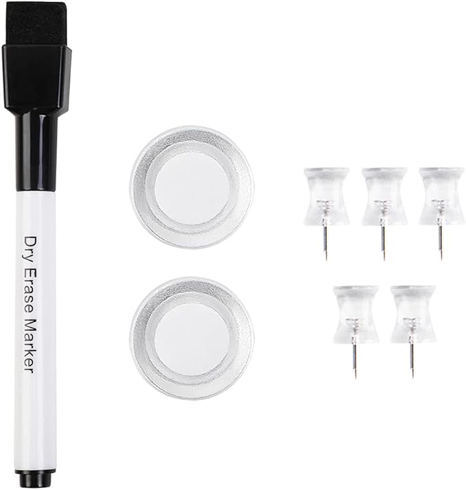 VUSIGN Monthly Calendar Whiteboard Dry Erase Cork Board Combo, 24" x 36" Planning Board, Silver Aluminium Frame