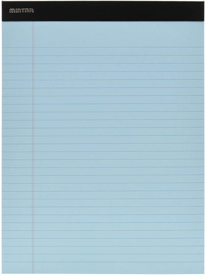 Mintra Office Legal Pads, ((Basic 6pk - (Pastel Version #2), 8.5in x 11in, Wide Ruled))