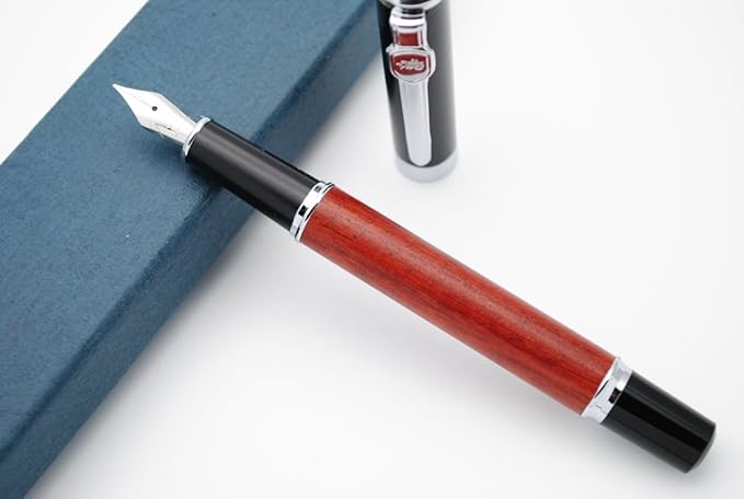 JINHAO 8802 Fountain Pen F Nib (Wooden Barrel)