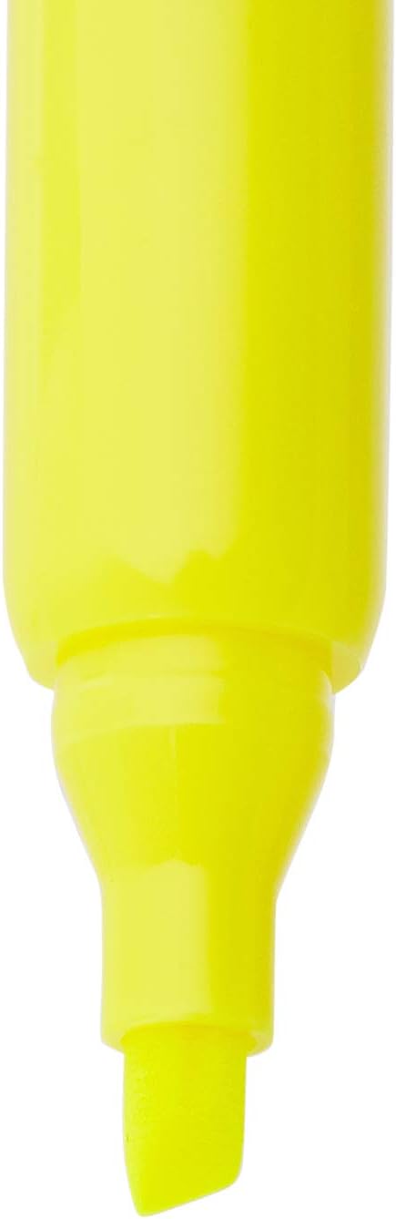 Amazon Basics Highlighters 12 Pack, Yellow Colors, Chisel Tip,Bible Highlighter,Office and School Supplies