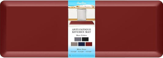 StepRite 4/5 Inch Thick Kitchen Mat Anti Fatigue Mat Kitchen Rugs Kitchen Decor Non-Slip, Stain Resistant, Waterproof Kitchen Mats Desk Mat for Kitchen, Office, Workshop, Red, 17'' x 47''