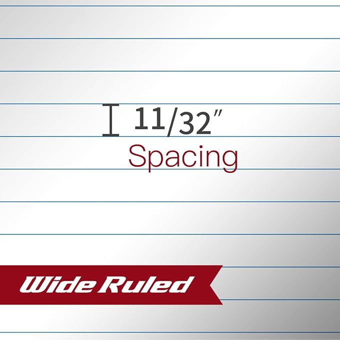KAISA Legal Pads Letter Size Wide Ruled Writing Pads, 8.5x11 Legal Pad Note Pads 50 Sheets Per Pad,Ruled Paper Notepads, 20 lb Heavy Paper, Rigid Back, Veteran 2 Pads,BK-3098,Made In The USA
