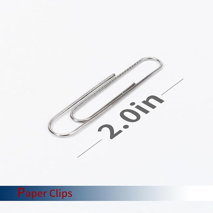 Jumbo Paper Clips,Qimailer Paper Clips - 1000 Pieces (10 Boxes of 100 Each) - Silver Standard Size 2.0IN - Office & School