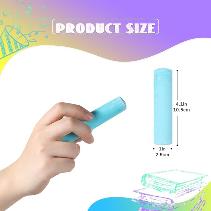 novelinks 162 Pack Sidewalk Chalk Set 10 Color Washable Non-Toxic Drawing Set for Schools Durable Jumbo Drawing Chalk for Outdoor Art Play