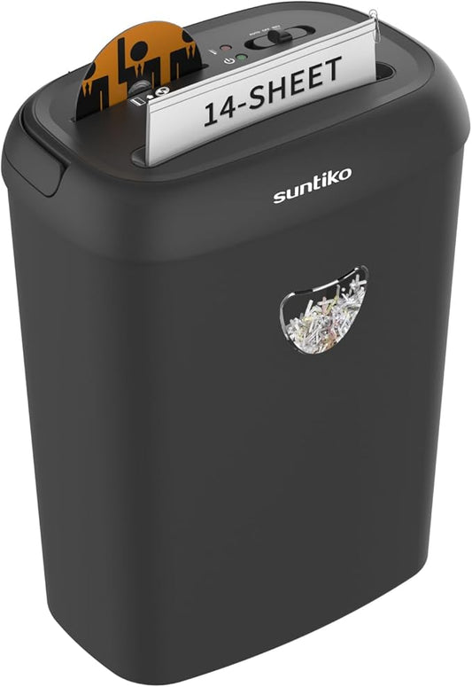 Paper Shredder, 14 Sheet Cross Cut, 6.6 Gallon Basket, P-4 Security Level, 3 Mode Design - Jam Proof Heavy Duty Shredder for Home and Office