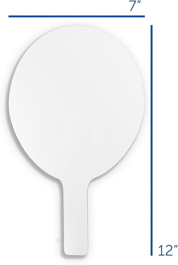 Flipside Products Oval Dry Erase Answer Paddles w/Black Dry Erase Marker and Erasers, Auction, Handheld Whiteboard, Handle Response Board, 36 Pieces, Set of 12